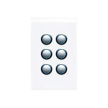 Clipsal Saturn 6 Gang Switch with LED Pure White - 4066PBL-PW - ARCK Electrical Wholesale Supplies