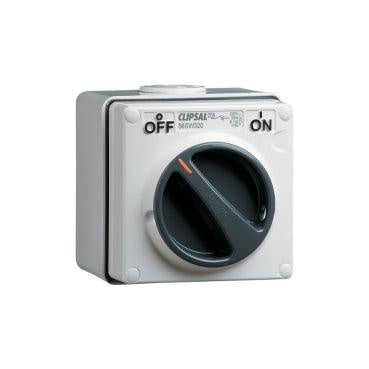 Clipsal 56 Series 3 Pole 20A Isolating Switch Grey - 56SW320-GY - ARCK Electrical Wholesale Supplies