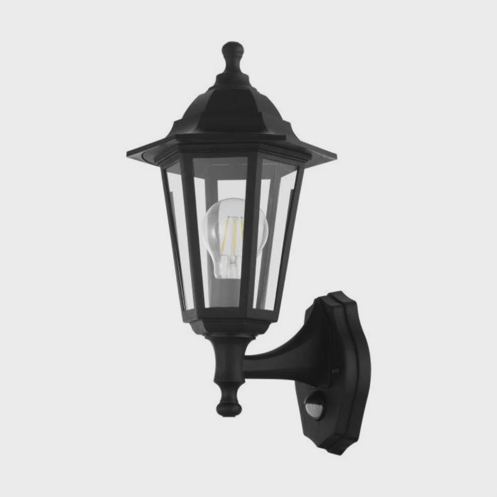 Duanera Wall Lantern Black With Sensor - 33777N - ARCK Electrical Wholesale Supplies