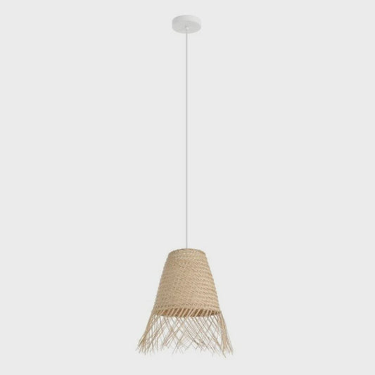 Aycliffe Pendant Light White Steel Natural Wood - 43871N - ARCK Electrical Wholesale Supplies