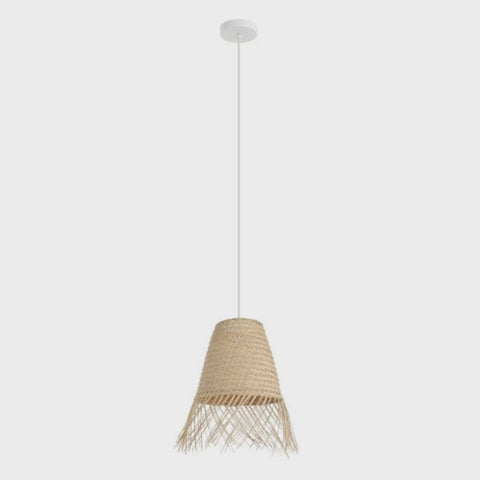 Aycliffe Pendant Light White Steel Natural Wood - 43871N - ARCK Electrical Wholesale Supplies