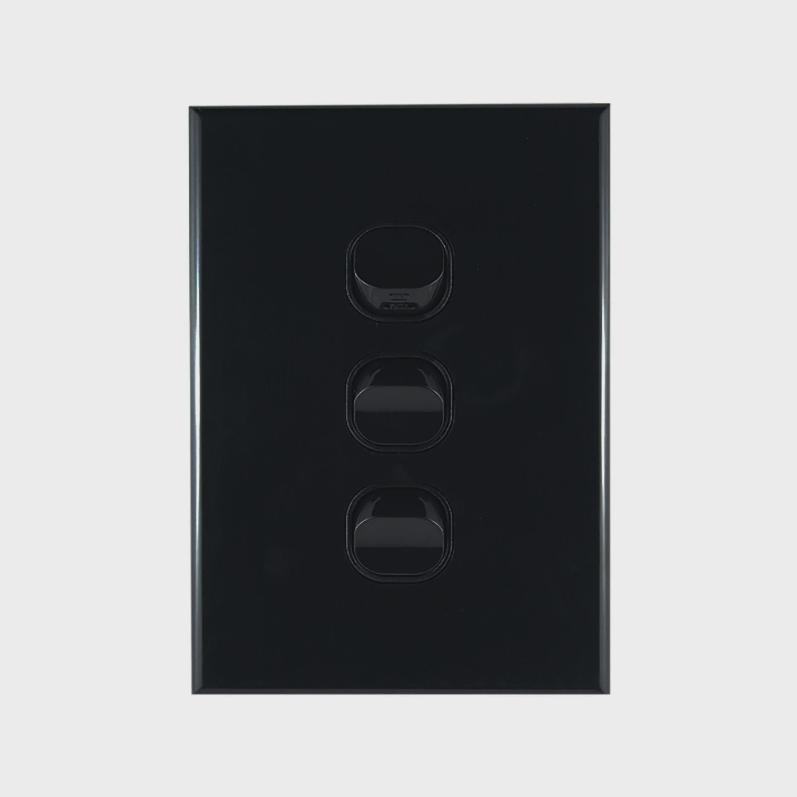 Light Switch 3 Gang – VERTICAL BLACK - LS103VB-L - ARCK Electrical Wholesale Supplies