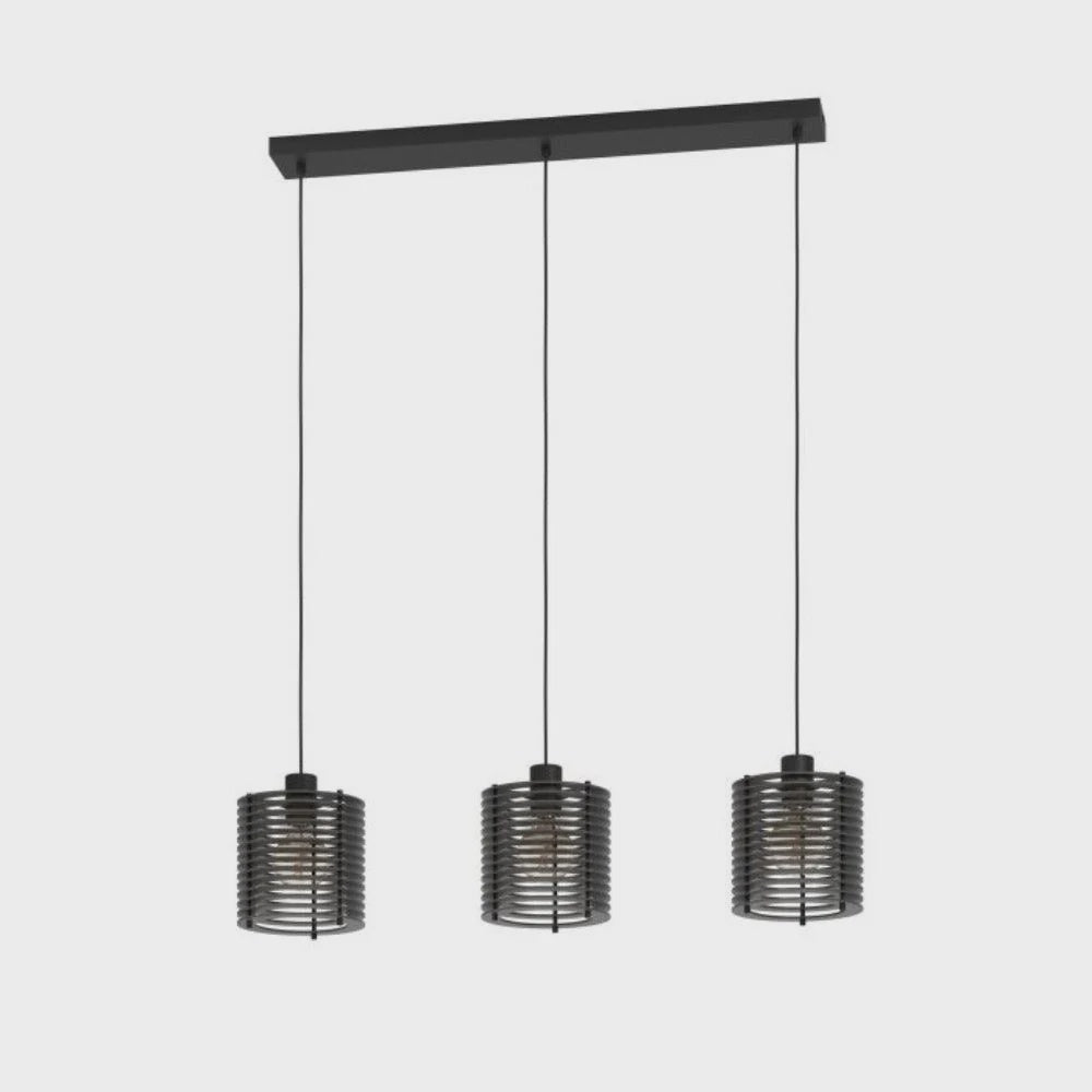 SEGOVIA Pendant 3 Lights Black Steel - 900738N - ARCK Electrical Wholesale Supplies