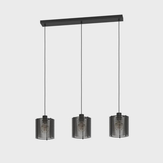 SEGOVIA Pendant 3 Lights Black Steel - 900738N - ARCK Electrical Wholesale Supplies