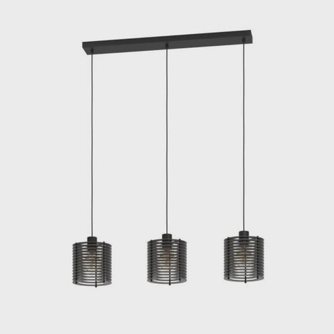 SEGOVIA Pendant 3 Lights Black Steel - 900738N - ARCK Electrical Wholesale Supplies