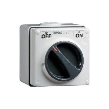 Clipsal 56 Series 2 Pole 20A Isolating Switch Grey - 56SW220-GY - ARCK Electrical Wholesale Supplies