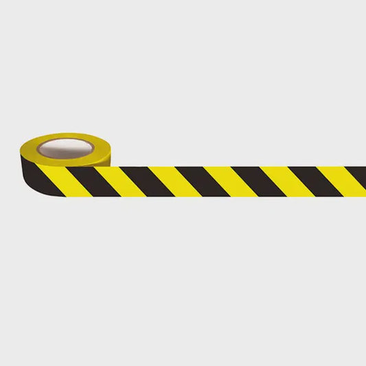 Yellow & Black Stripe Tape 75m - TUFDTYBDAN - ARCK Electrical Wholesale Supplies
