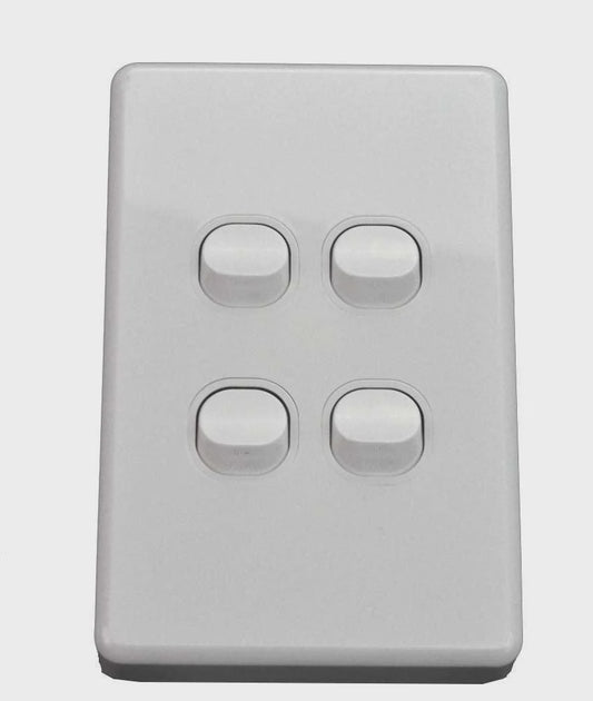 NLS 4 GANG SWITCH 10 AMP ' CLASSIC' STYLE ' - 30620NLS - ARCK Electrical Wholesale Supplies