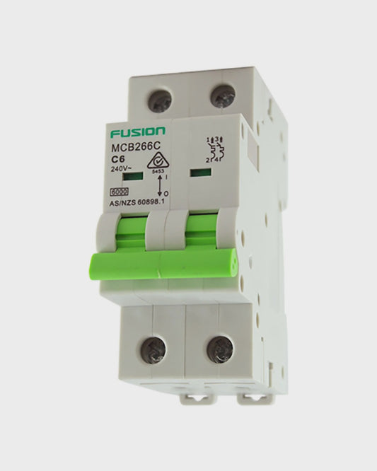Circuit Breaker 2 Pole 500V ac. 20amp C Curve Breaking capacity 6kA - MCB2620C - ARCK Electrical Wholesale Supplies