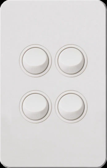Hager 16 Amp 4 Gang SILHOUETTE - WBSSV4-MW - ARCK Electrical Wholesale Supplies