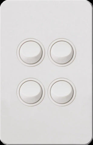 Hager 16 Amp 4 Gang SILHOUETTE - WBSSV4-MW - ARCK Electrical Wholesale Supplies