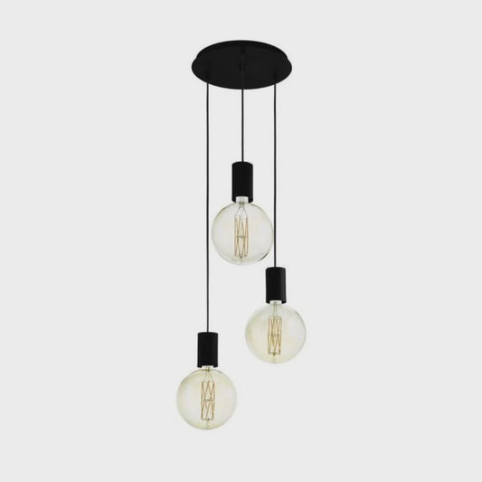Pozueta 3 Light Pendant Black Steel - 98663N - ARCK Electrical Wholesale Supplies