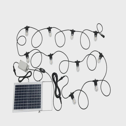 Festoon Solar 10 Lights 12V L13000mm Black Plastic 2700K - 205891N - ARCK Electrical Wholesale Supplies