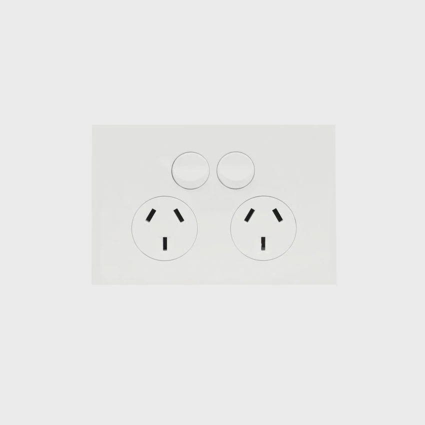 Finesse Double GPO (GLOSS WHITE) - WBQP2S - ARCK Electrical Wholesale Supplies