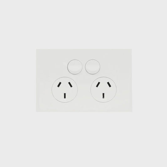 Finesse Double GPO (GLOSS WHITE) - WBQP2S - ARCK Electrical Wholesale Supplies