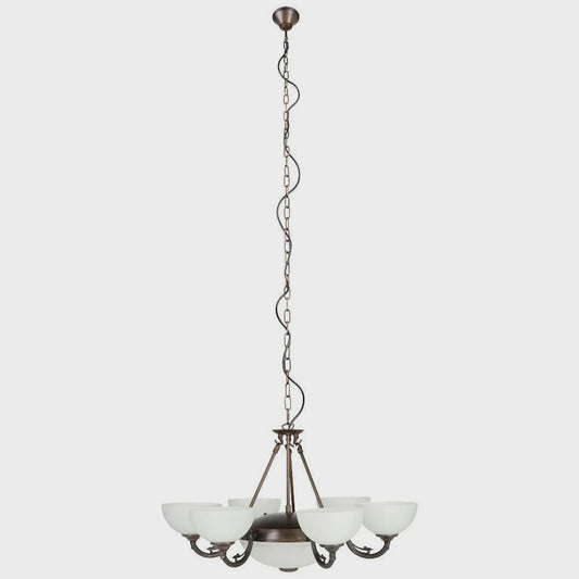 Savoy 8 Light Pendant Oil Rubbed Bronze / White - 205121 - ARCK Electrical Wholesale Supplies