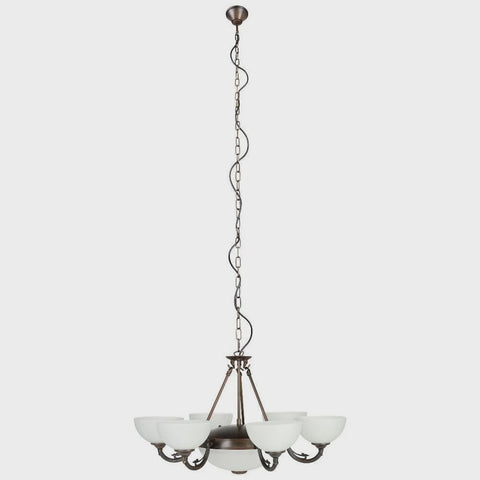 Savoy 8 Light Pendant Oil Rubbed Bronze / White - 205121 - ARCK Electrical Wholesale Supplies