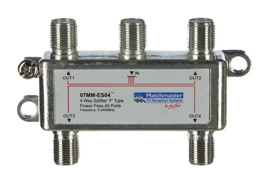 4 Way Splitter 'F' Type 5-2400MHz - 07MM-ES04 - ARCK Electrical Wholesale Supplies