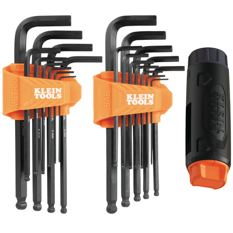 Klein Tools A-BLS22H Long Ball Hex Key Set W/Hndl Sae & Metrc - ARCK Electrical Wholesale Supplies