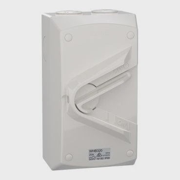 Clipsal 3P 20A Weatherproof Isolating Switch - WHB320-RG - ARCK Electrical Wholesale Supplies