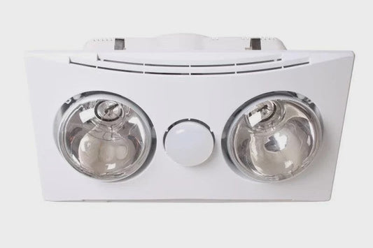 2 Heat 3-In-1 Bathroom Heat Light Exhaust Fan- White - SBH2 - ARCK Electrical Wholesale Supplies