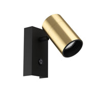 Cumaribo Bedside Reading Light Black / Brass Steel - 390082N