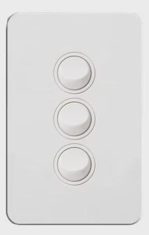 Hager Silhouette 3 Gang Switch (Gloss White) - WBSSV3
