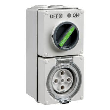 Clipsal Easy56 Round 5 Pin 32A Switched Socket - EY56C532 - ARCK Electrical Wholesale Supplies