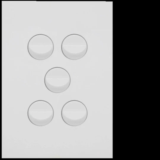 Hager 16 Amp 5 Gang FINESSE Ve - WBQSV5-MW - ARCK Electrical Wholesale Supplies