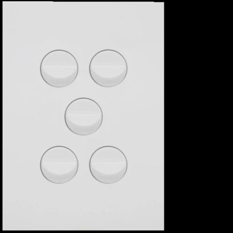 Hager 16 Amp 5 Gang FINESSE Ve - WBQSV5-MW - ARCK Electrical Wholesale Supplies