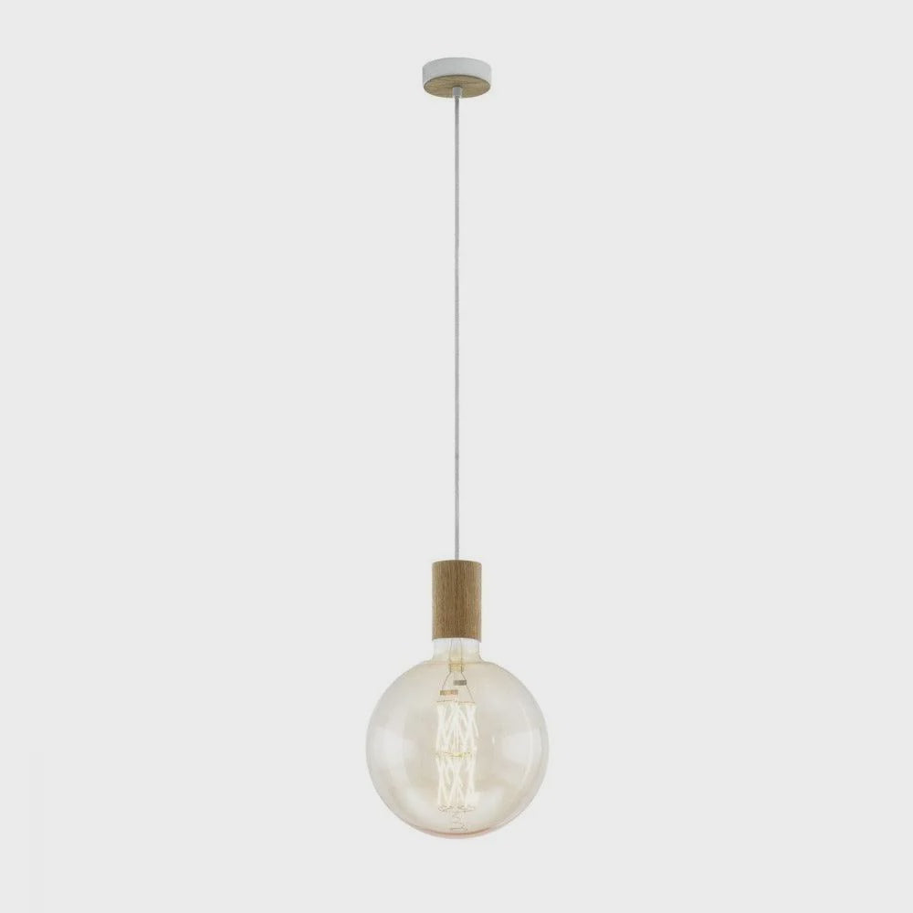 Tavistock 1 Light Pendant Creme Oak 100mm - 49071N - ARCK Electrical Wholesale Supplies