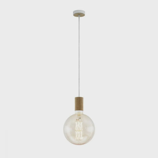 Tavistock 1 Light Pendant Creme Oak 100mm - 49071N - ARCK Electrical Wholesale Supplies