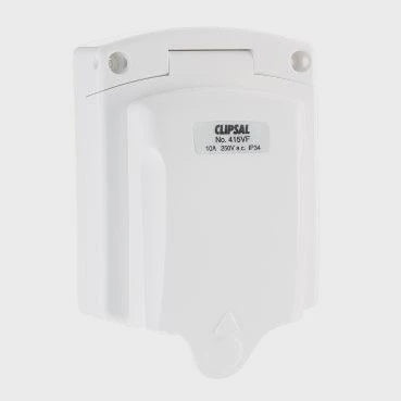 Clipsal 10A Auto Switched Caravan Socket Outlet White - 415VF-WE - ARCK Electrical Wholesale Supplies