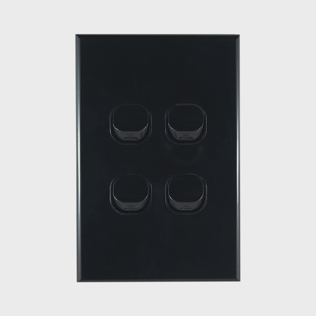 Light Switch 4 Gang – VERTICAL BLACK - LS104VB-L
