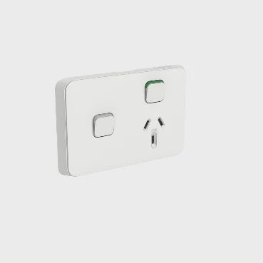 Clipsal Iconic Single Powerpoint + Extra Switch 10A Skin White - 3015XC-VW - ARCK Electrical Wholesale Supplies