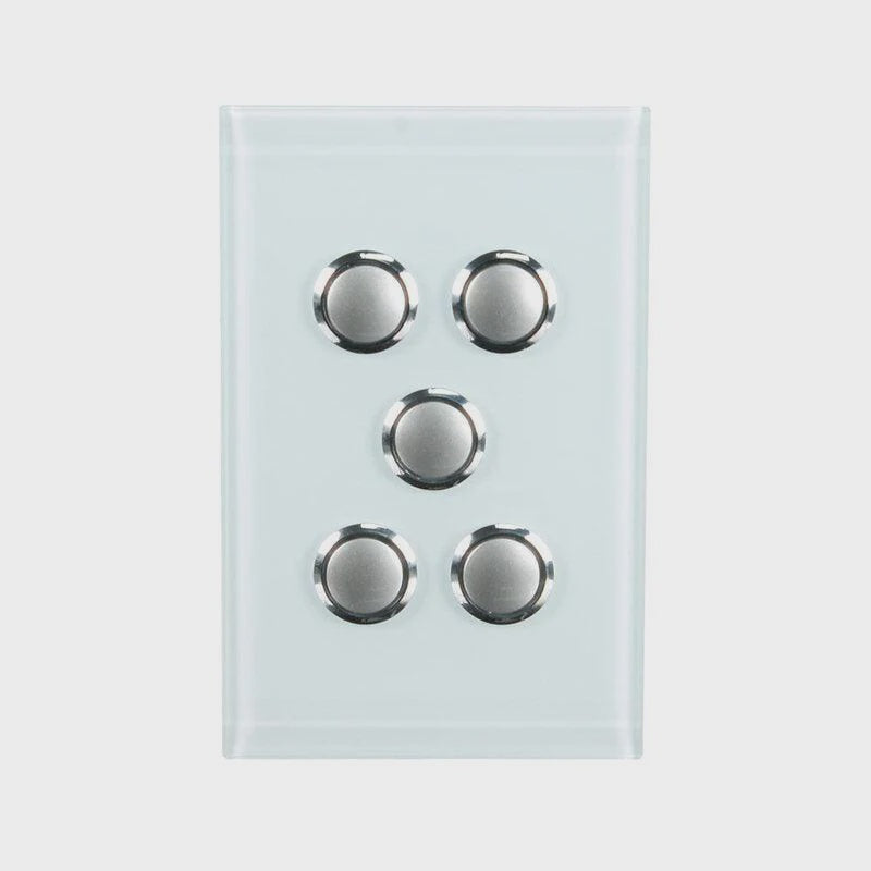 CLIPSAL SATURN 5 GANG PUSHBUTTON LED SWITCH - OCEAN MIST - 4065PBLOM - ARCK Electrical Wholesale Supplies