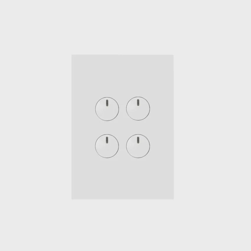 Hager Finesse 4 Gang Press Switch (Gloss White) - WBQSV4PB