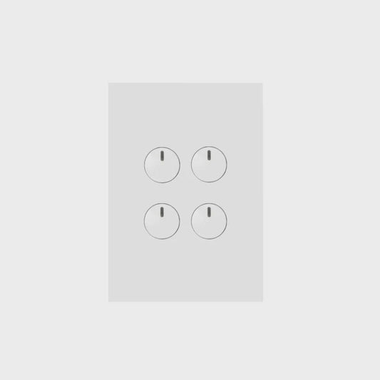 Hager Finesse 4 Gang Press Switch (Gloss White) - WBQSV4PB