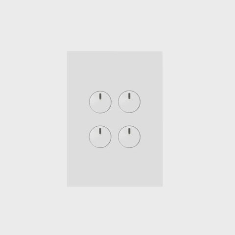 Hager Finesse 4 Gang Press Switch (Gloss White) - WBQSV4PB