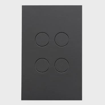 Clipsal Saturn Zen Push Button Switch LED, 4 Gang (BLACK) - Z4064PBL-ZB - ARCK Electrical Wholesale Supplies