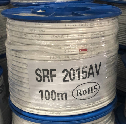 1.5mm Twin Active (100 meters roll) - SRF2015AV-100WH - Pick Up Only