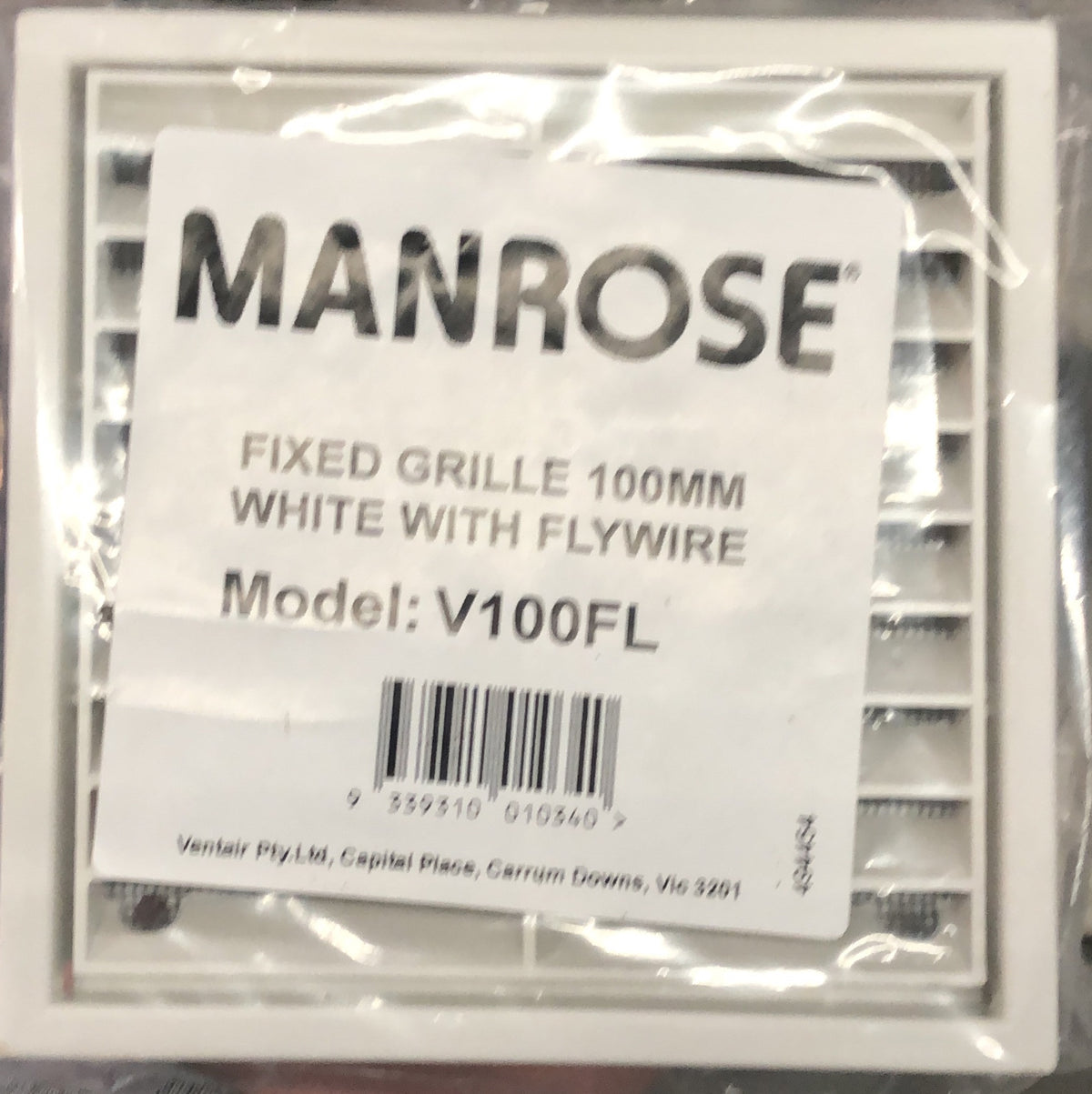 Manrose Standard Square Fixed - V100FL - ARCK Electrical Wholesale Supplies
