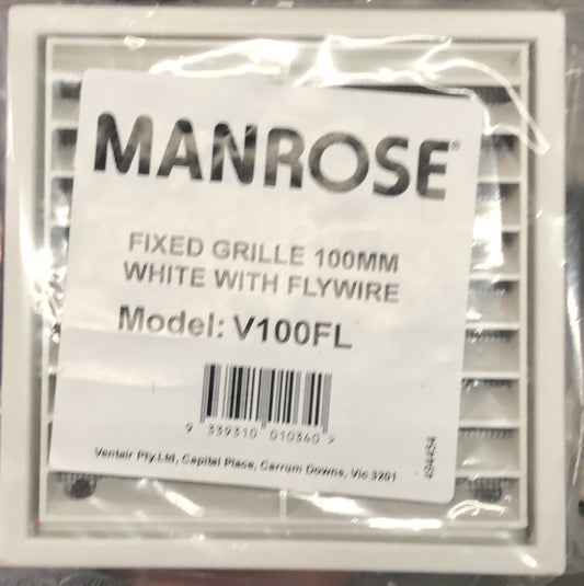 Manrose Standard Square Fixed - V100FL - ARCK Electrical Wholesale Supplies