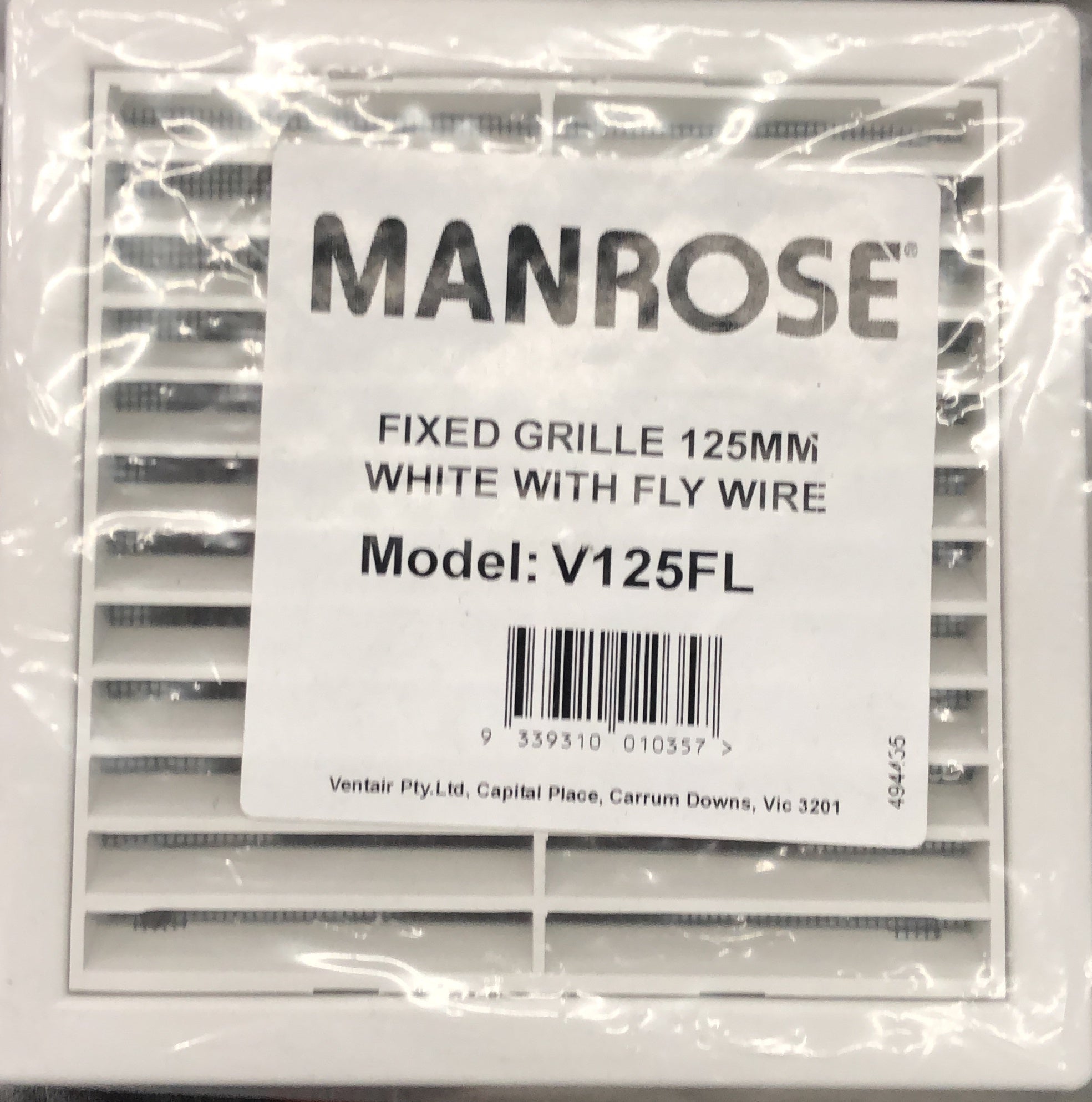Manrose Standard Square Fixed - V125FL - ARCK Electrical Wholesale Supplies