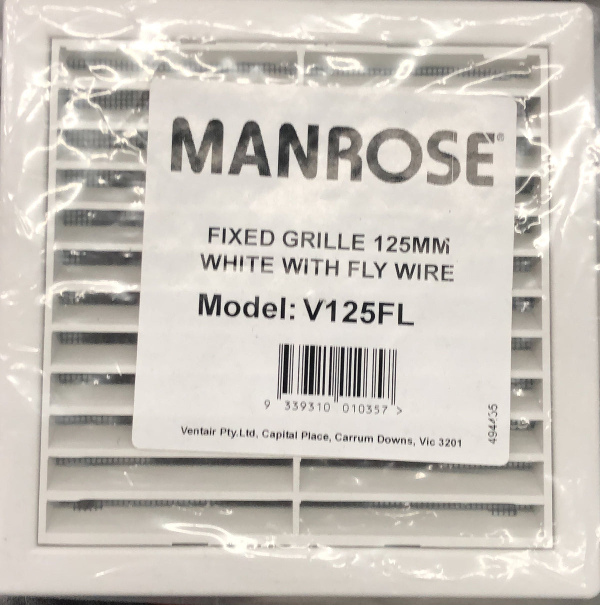Manrose Standard Square Fixed - V125FL - ARCK Electrical Wholesale Supplies