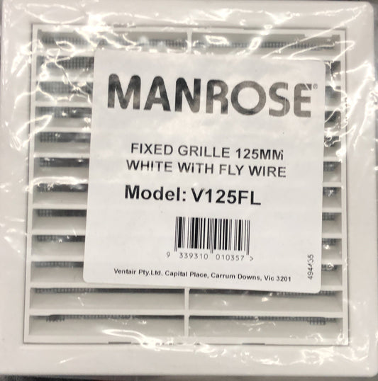 Manrose Standard Square Fixed - V125FL - ARCK Electrical Wholesale Supplies