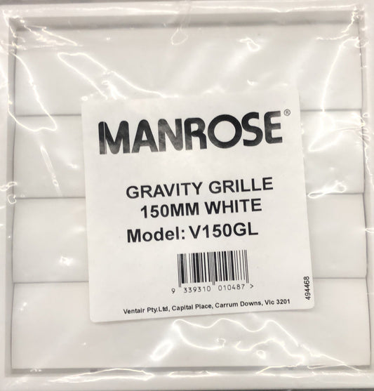 Manrose Standard Gravity Shutt - V150GL