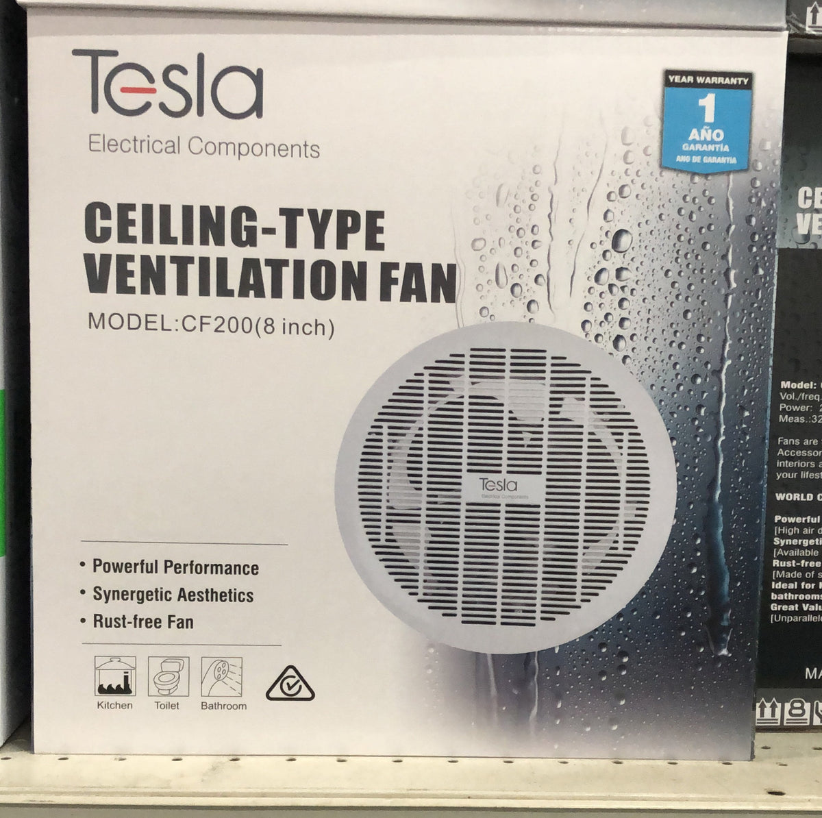 Tesla 200mm Ceiling Exhaust Fa - TESCF200