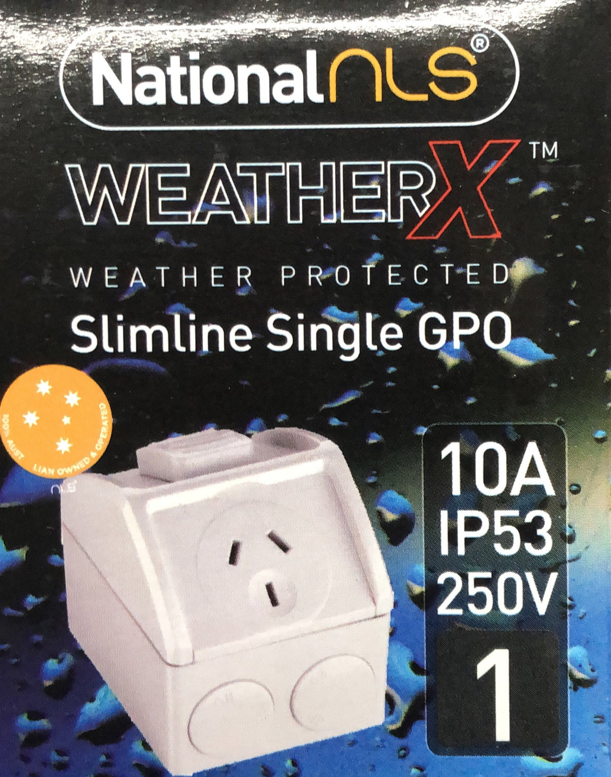 Single Waterproof IP54 GPO 10A - Small size - 30607NLS