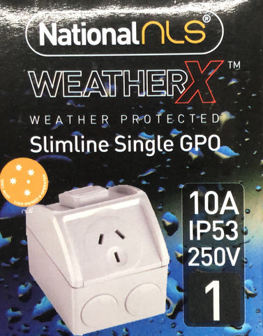 Single Waterproof IP54 GPO 10A - Small size - 30607NLS